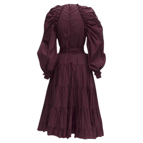 Ulla Johnson cotton bow belt balloon sleeves midi dress - Picture 5 of 6